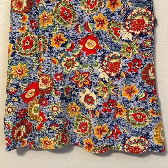 Desert West by Sherry Holt Blue Red Floral Sleeveless Top Small USA VC1388‎ - Picture 3 of 9